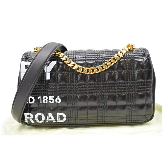 Burberry Horseferry Print Quilted Lola Bum Bag in Black