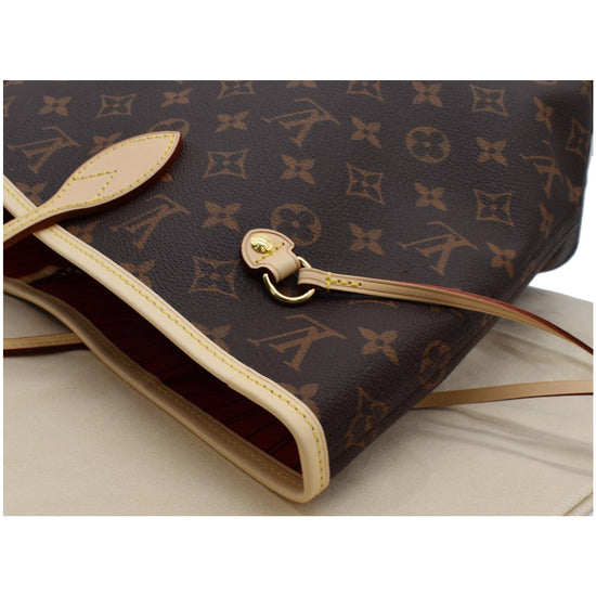 LOUIS VUITTON Neverfull MM Monogram Canvas Tote Bag Brown