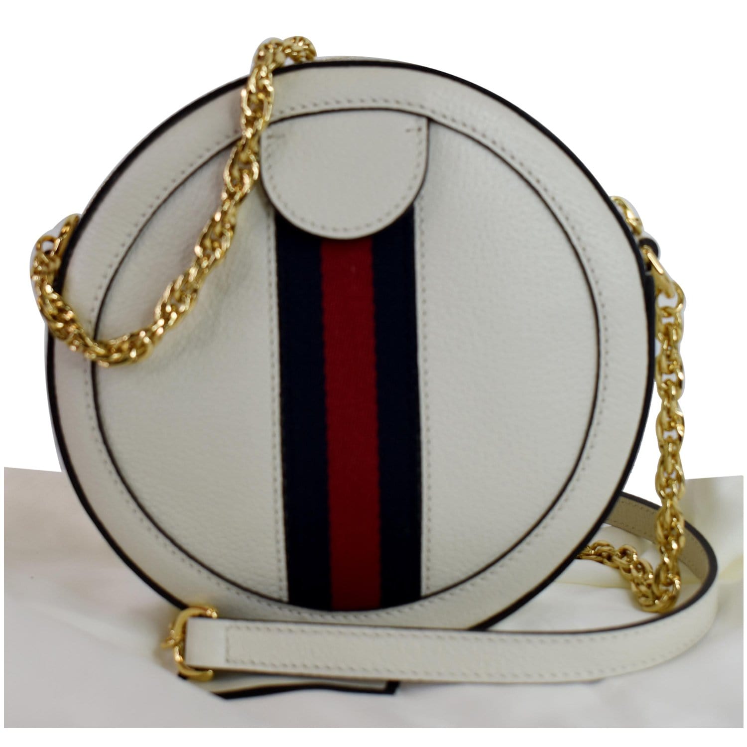 Gucci Ophidia Mini GG Round Web Leather Shoulder Bag