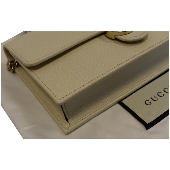 Interlocking leather crossbody bag Gucci Beige in Leather - 31483839