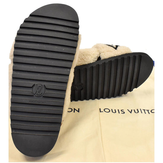 Pre-Loved Louis Vuitton Women's Paseo Flat Comfort Shearling Mules at  1stDibs