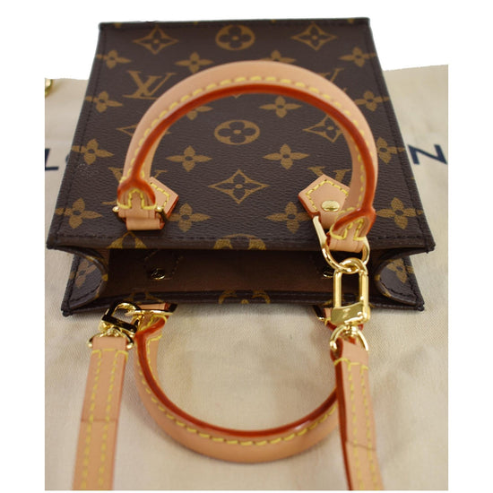 Louis Vuitton PETIT SAC PLAT Monogram 2WAY Plain Leather Elegant Style  Crossbody Logo (M81416)