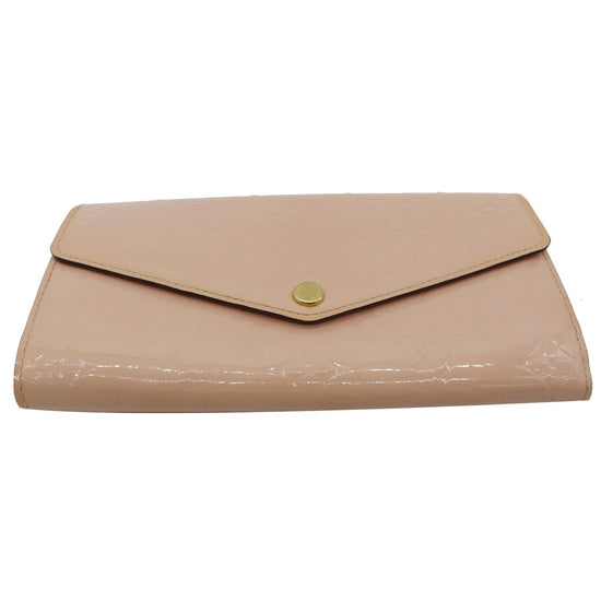 Louis Vuitton, Bags, Louis Vuitton Cherrywood Chain Wallet Vernis With Monogram  Canvas Pink