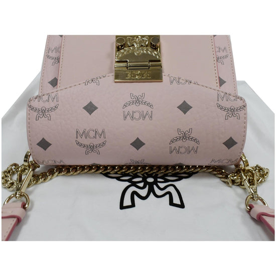 MCM Patricia Crossbody Visetos Powder Pink in Coated Canvas with Gold-tone  - US