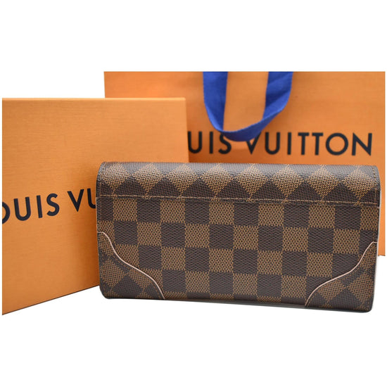 LOUIS VUITTON Damier Ebene Caissa Wallet Rose Ballerine 259228