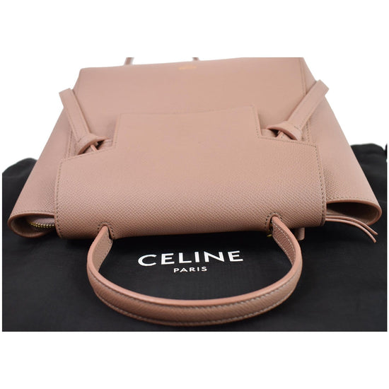 CELINE Nano Belt Grained Calfskin 2Way Shoulder Bag Light Pink