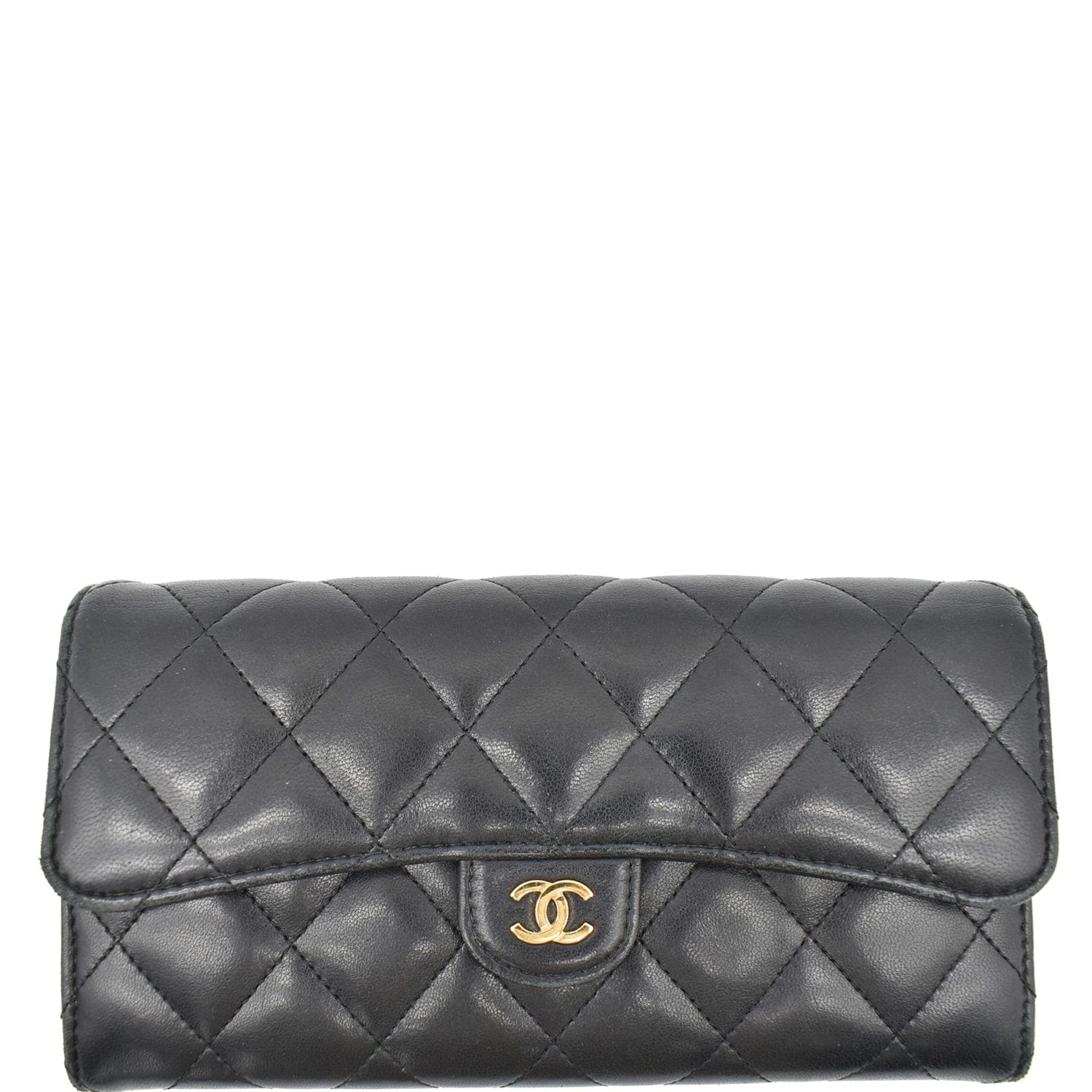 Chanel, So Black Caviar Boy Long Clip Wallet