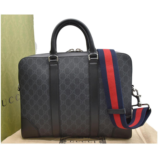 GG Supreme Canvas Briefcase in Black - Gucci