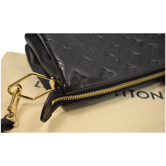 Louis Vuitton Lambskin Embossed Monogram Coussin PM Black – DAC