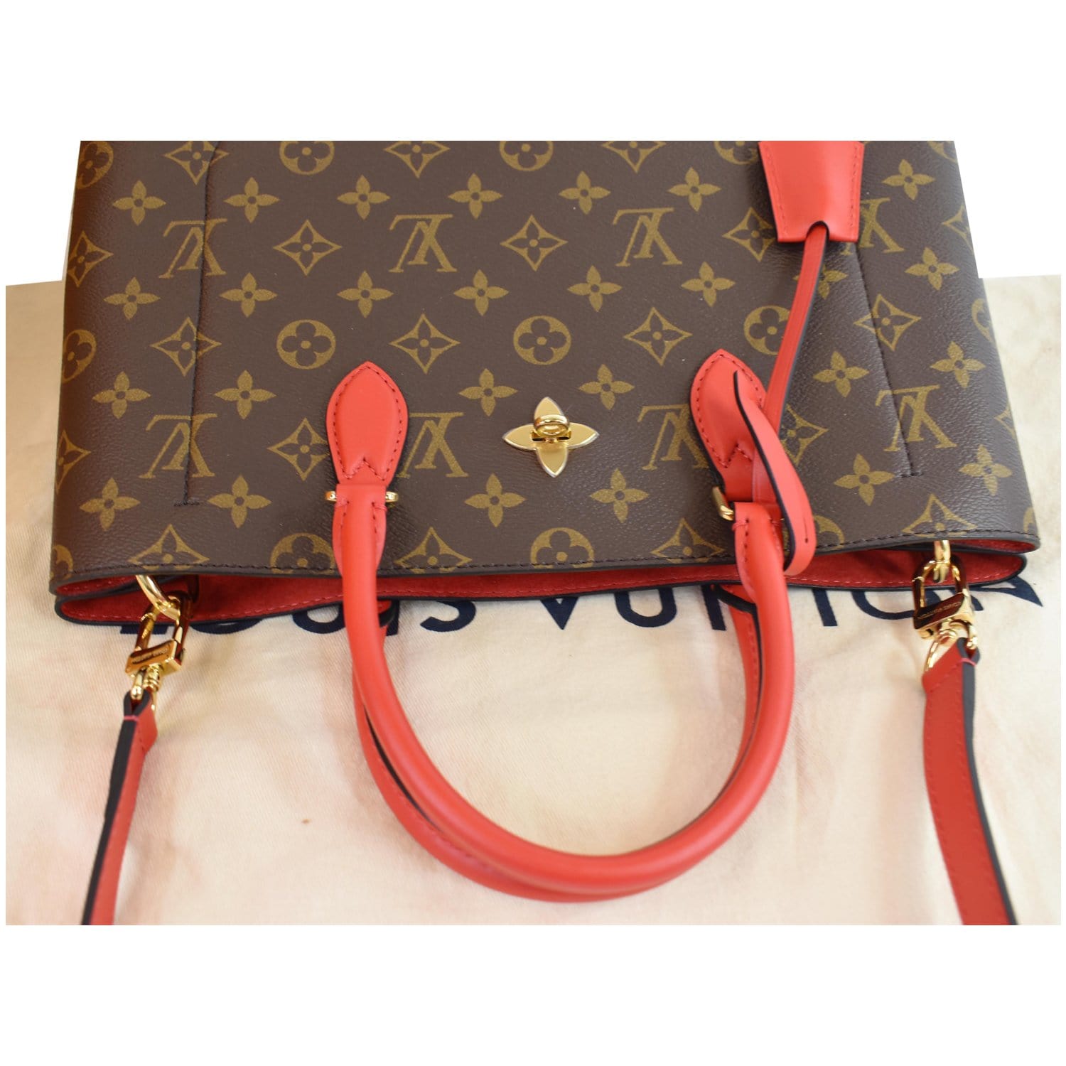 Louis Vuitton Pallas Clutch Cherry Red Monogram Canvas Shoulder Bag   MyDesignerly