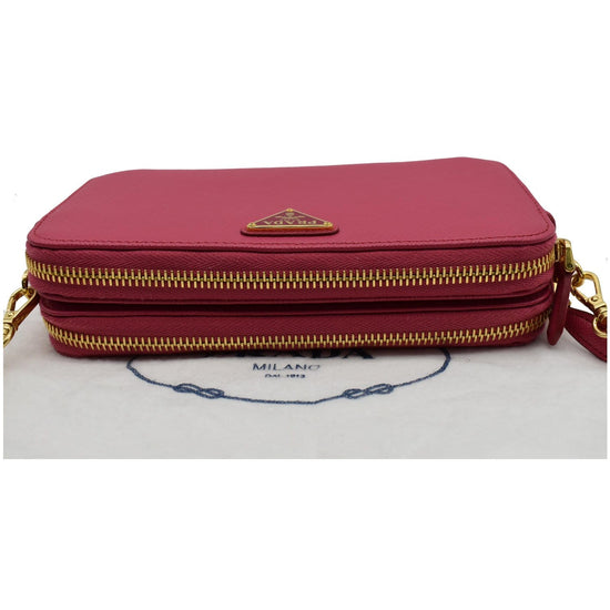 PRADA Mini Saffiano Leather Chain Crossbody Bag Pink- Hot Deals