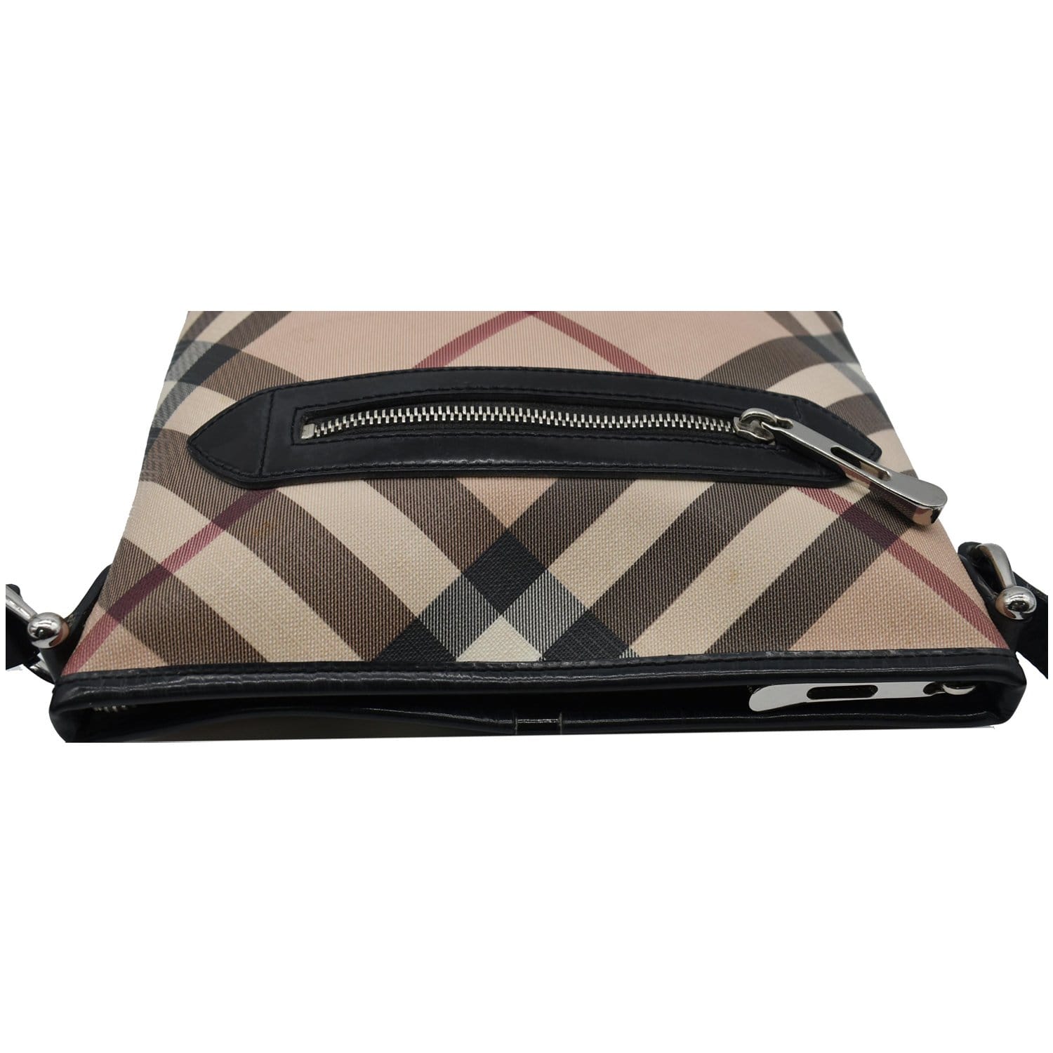 BURBERRY Dryden Small Supernova Check Patent Leather Crossbody Bag Bla