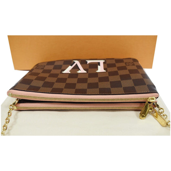 Louis Vuitton Damier Ebene Canvas Double Zip Pochette Bag - Boca Pawn