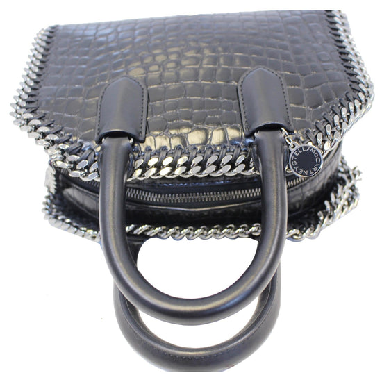 Stella McCartney Croc Embossed Faux Leather Falabella Box Bag (SHF