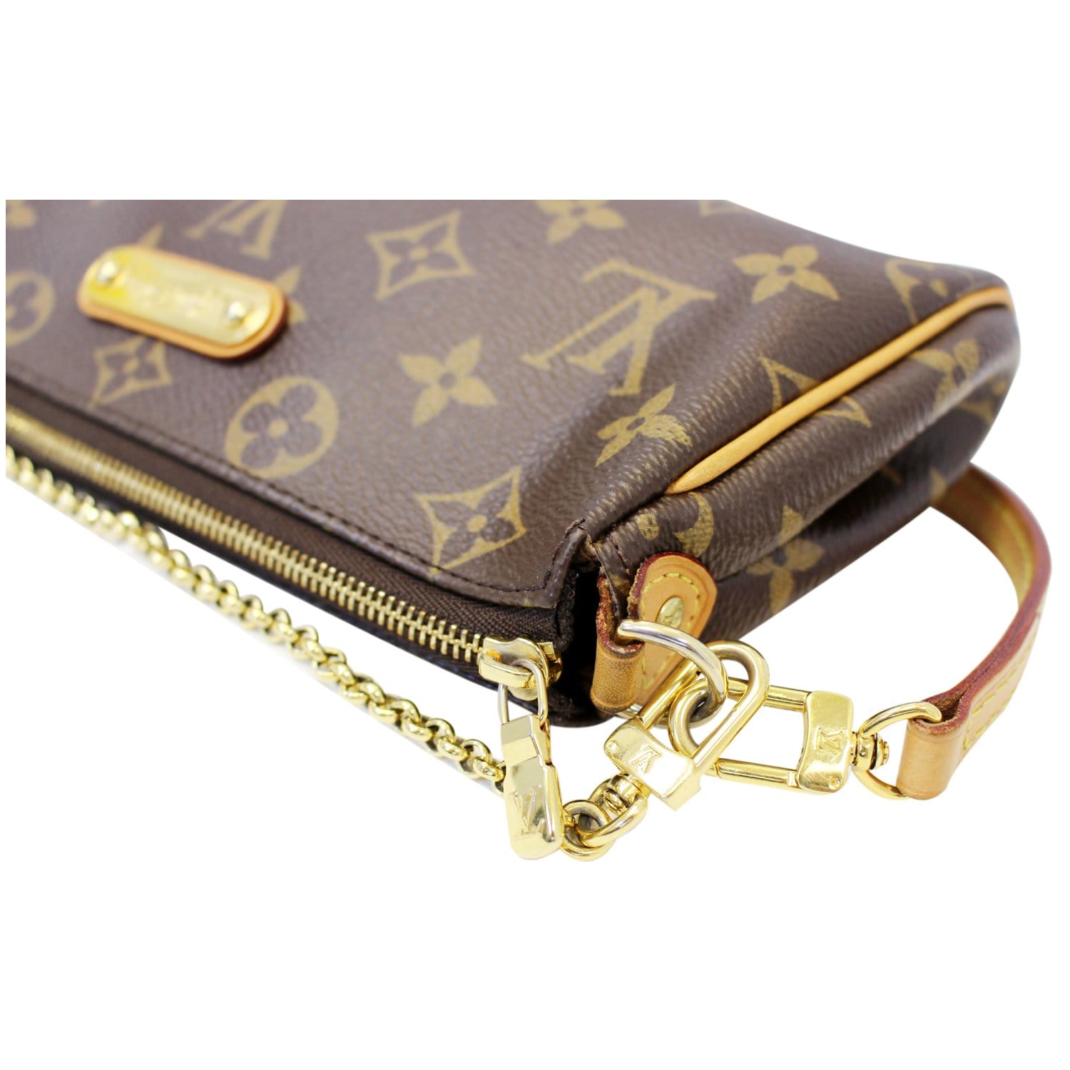 LOUIS VUITTON Pochette Eva Monogram Canvas Clutch Crossbody Bag-US