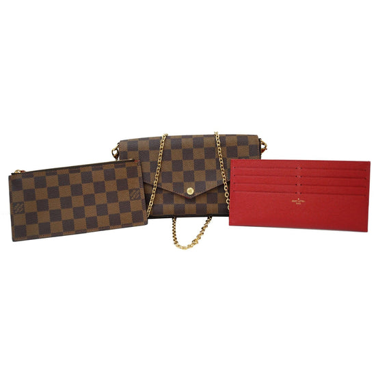 LOUIS VUITTON Pochette Felicie Damier Ebene Crossbody Bag-US