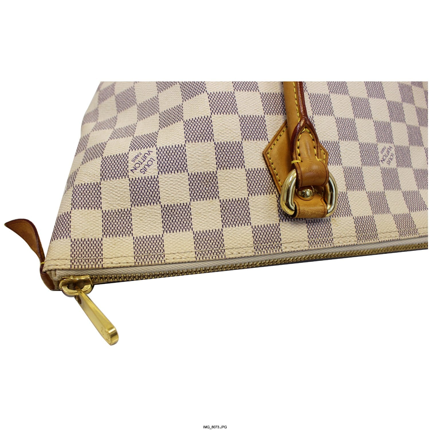 LOUIS VUITTON Saleya MM Damier Azur White Shoulder Bag