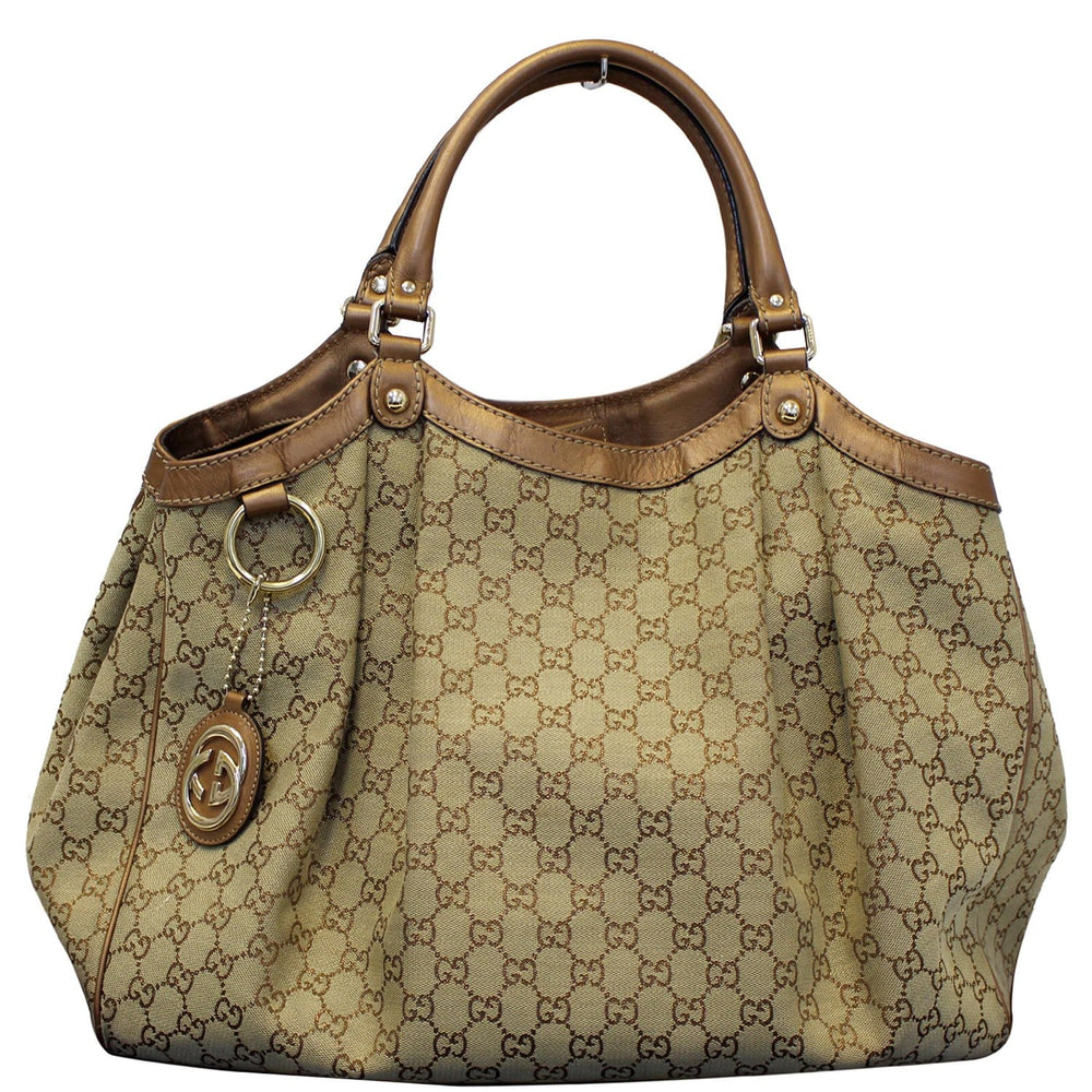 Gucci Sukey Large Gg Canvas Tote Bag Beige 211943 Us