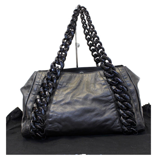 Chanel Resin Modern Chain Tote Calfskin East West White 1593831