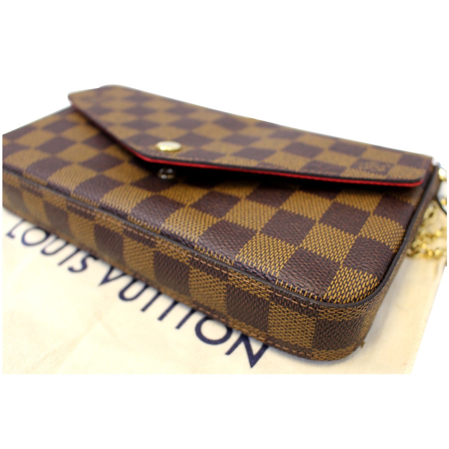 LOUIS VUITTON Felicie Pochette Damier Azur Canvas Shoulder Handbag N63106