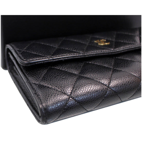 Chanel Black Caviar Leather Double Sided Long Classic Flap Wallet Chanel |  The Luxury Closet