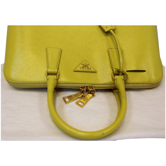 Prada Leather Top Handle Bag - Yellow for Women