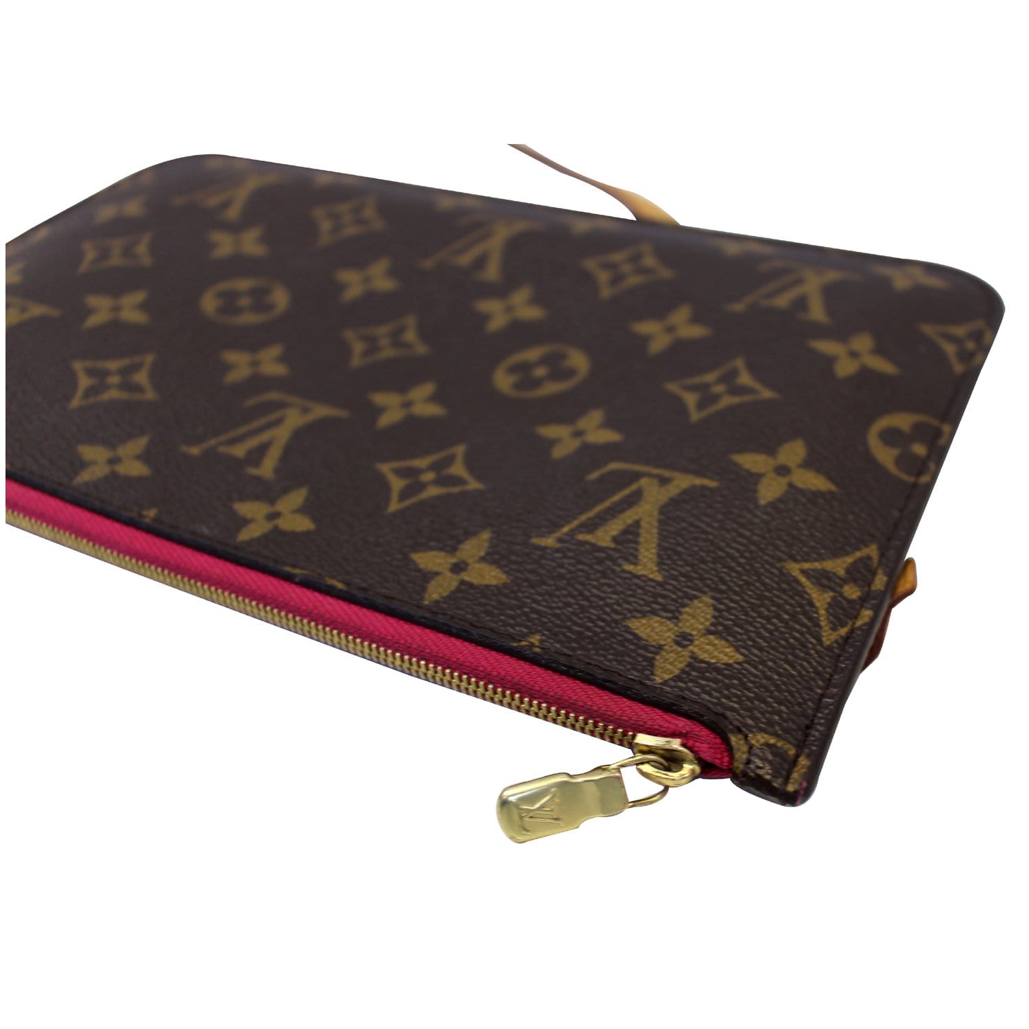 LOUIS VUITTON Pochette Wristlet Pouch Monogram Canvas Neverfull Fuchsia-US