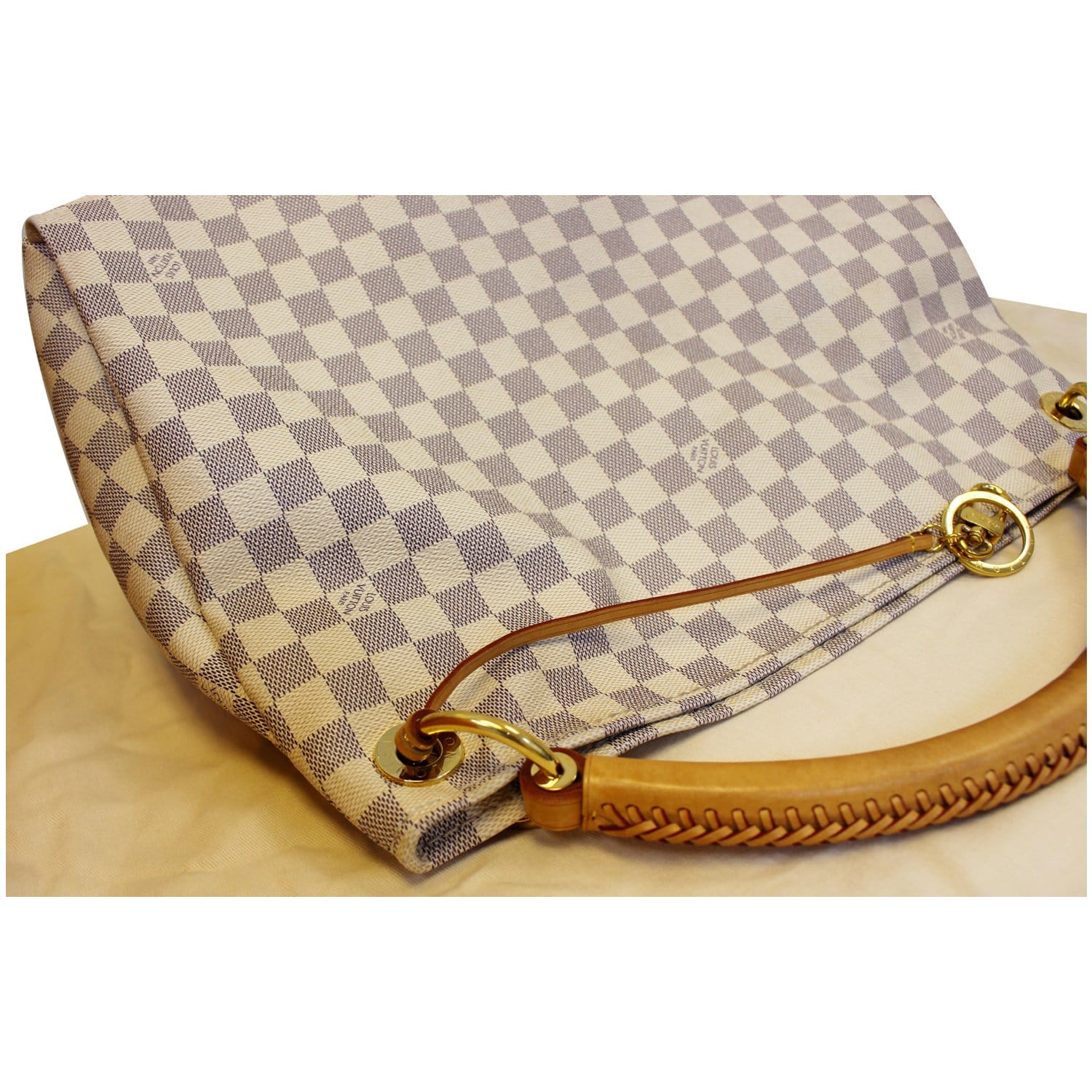 LOUIS VUITTON Artsy MM Damier Azur Shoulder Bag White-US