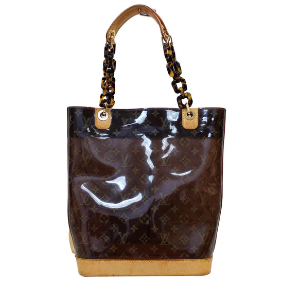 Sold at Auction: LOUIS VUITTON LV MONOGRAM CABAS AMBRE VINYL TOTE LOUIS  VUITTON LV MONOGRAM CABAS AMBRE VINYL, TOTE BAG MEASURES APPROX 13 TALL X  14 WIDE.TORTOISE-SHELL STYLE LINK STRAPS.; NOTE BSAG