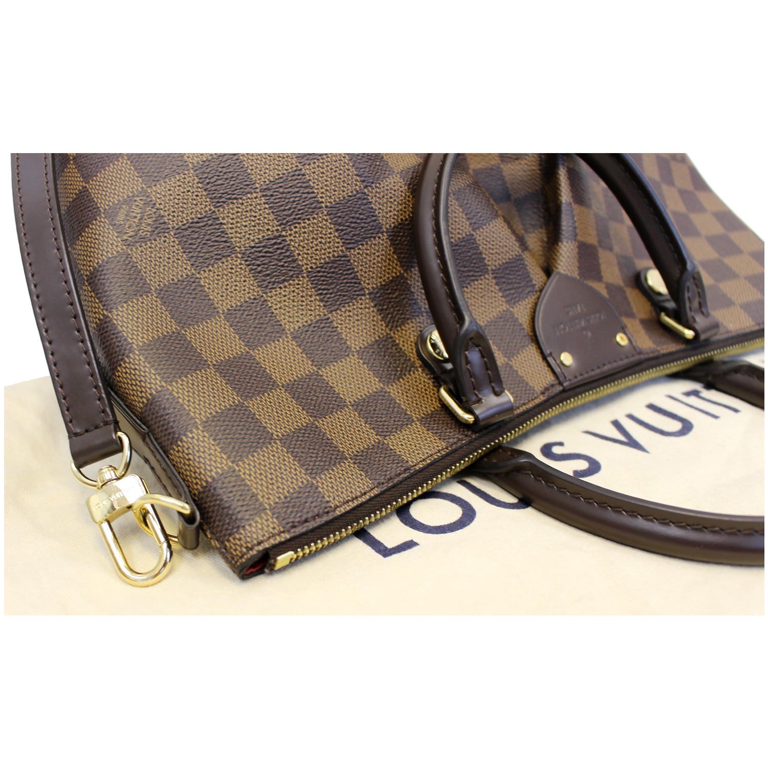 Louis Vuitton Damier Ebene Siena PM Shoulder Bag Brown