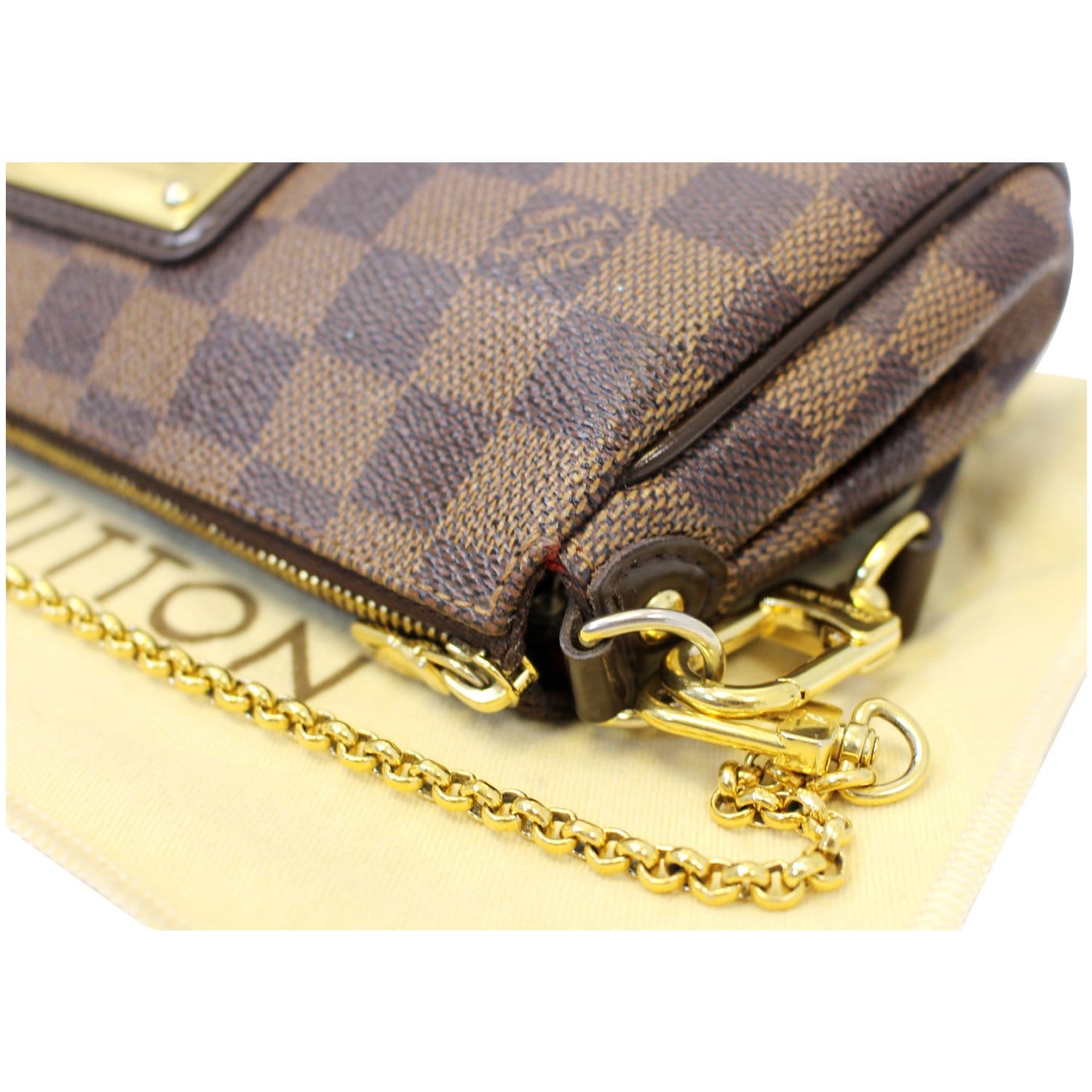 Louis Vuitton Pochette Eva Damier Ebene Clutch Crossbody Bag