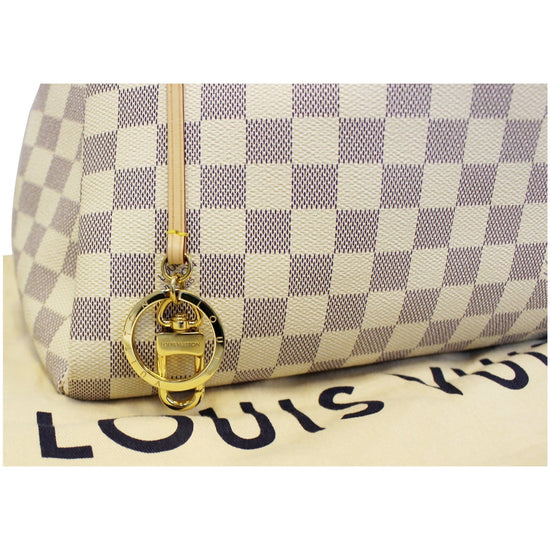 Sold at Auction: Louis Vuitton, LOUIS VUITTON, LARGE ARTSY DAMIER AZUR  CANVAS BAG, CREAMY WHITE AND BLUE CHECKERED RUBBERIZED COTTON