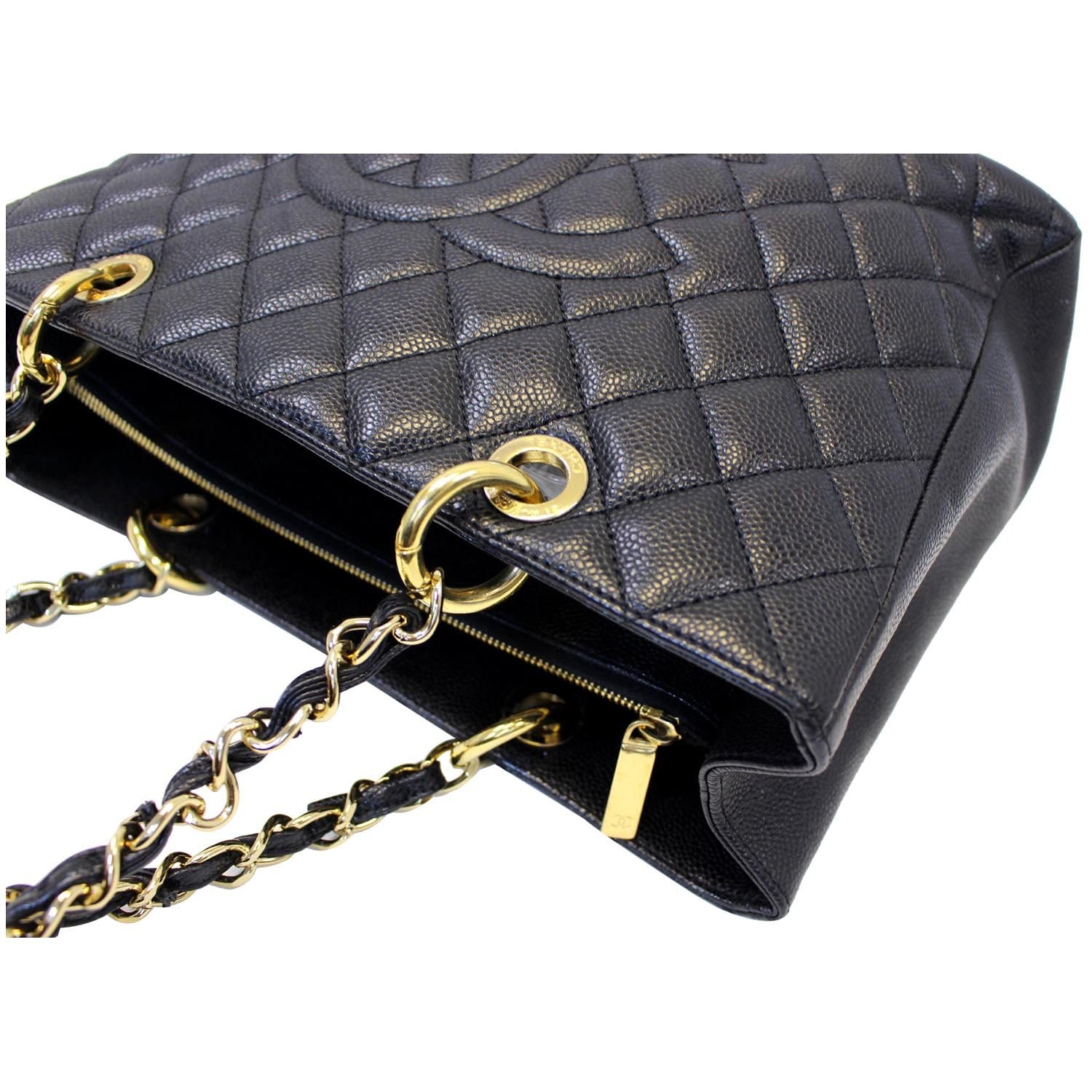 CHANEL Black Caviar Leather Grand Shopping Tote Bag-US