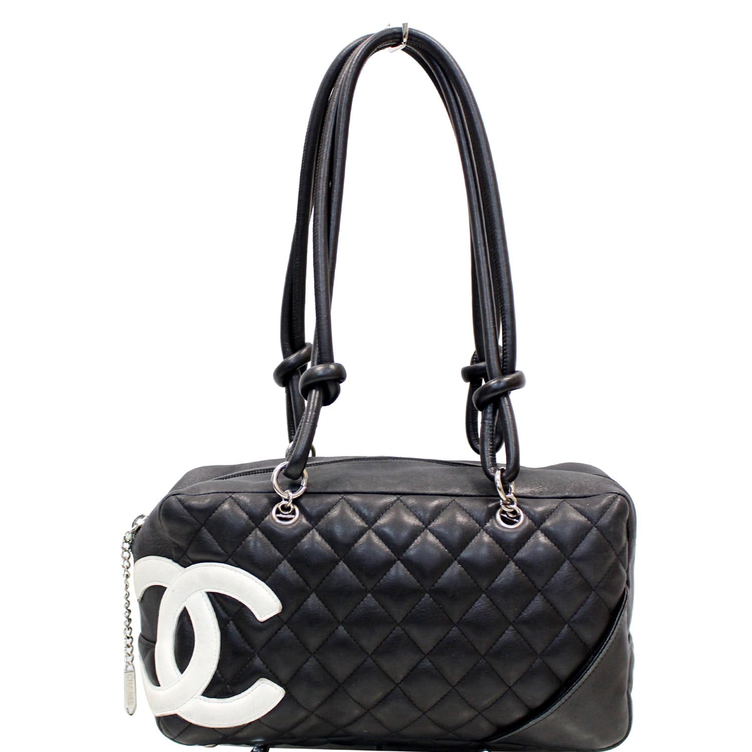 CHANEL Cambon Line Leather Shoulder Bag Black