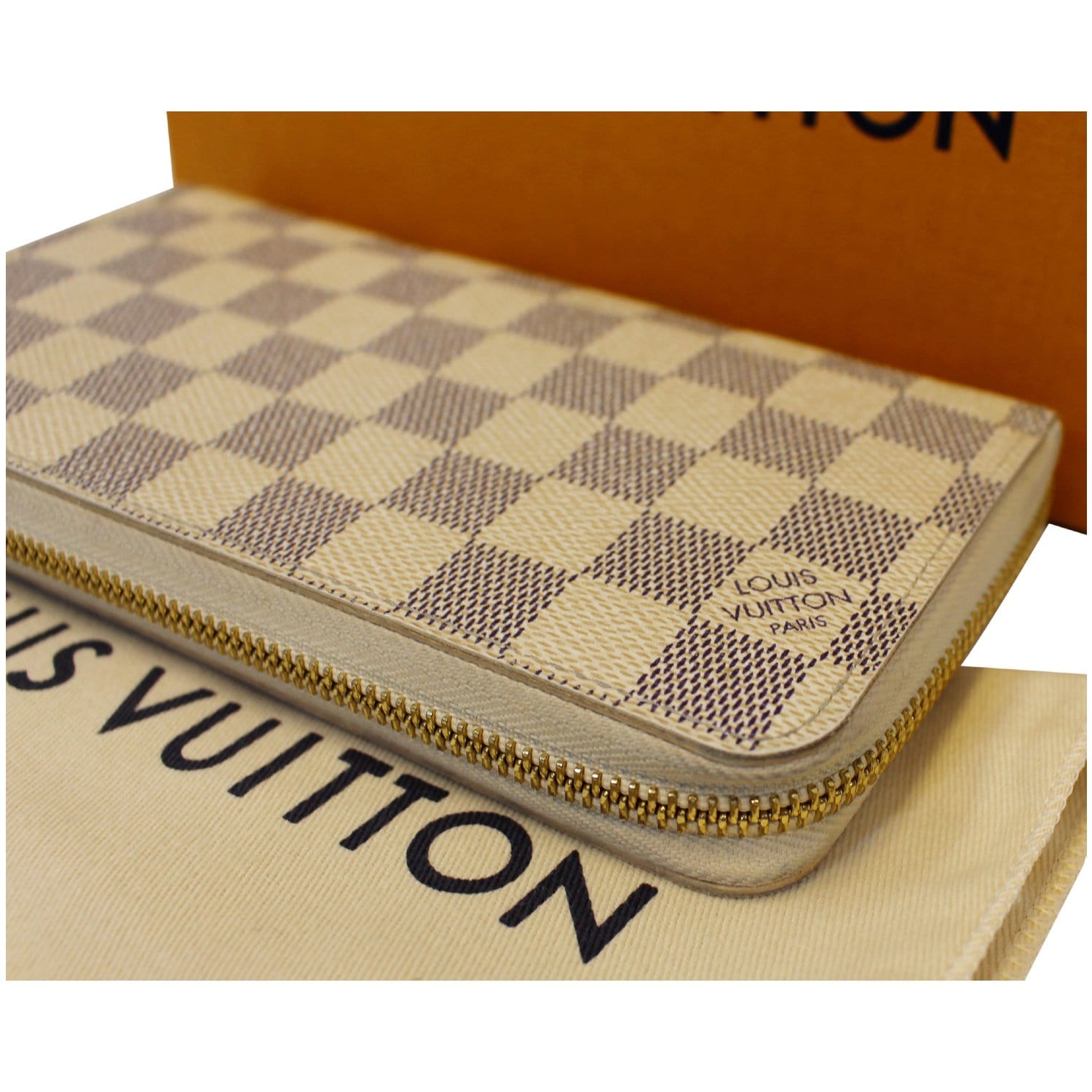  LOUIS  VUITTON  Damier Azur Zippy Long Wallet  White  US