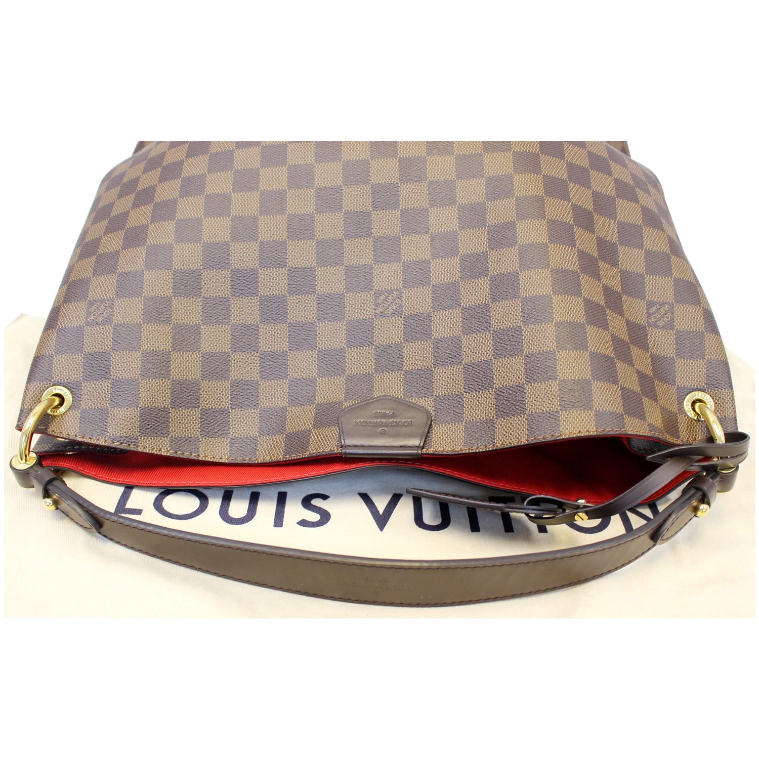 LOUIS VUITTON Graceful MM Damier Ebene Shoulder Bag Brown-US