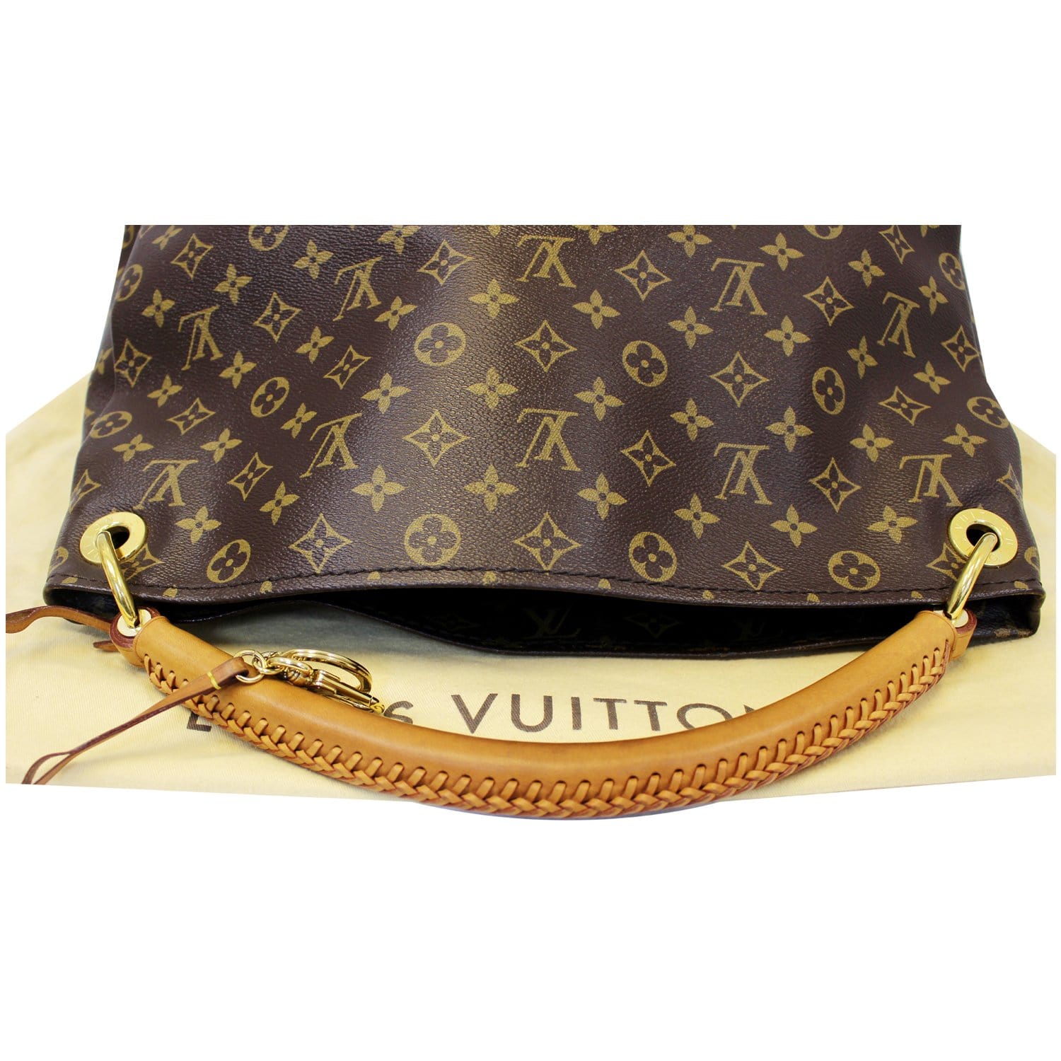 LOUIS VUITTON Artsy MM Monogram Canvas Shoulder Bag Brown