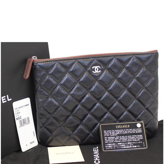 ❌SOLD❌#29 LNIB Chanel O Case Clutch Large Pouch Black Caviar GHW