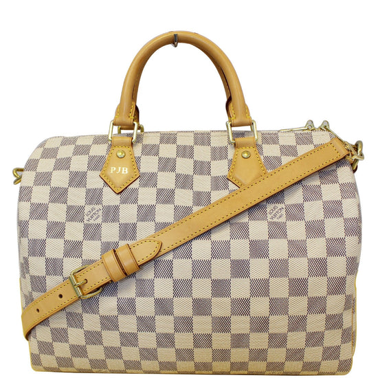 White Louis Vuitton Damier Azur Speedy Bandouliere 30 Boston Bag – Designer  Revival