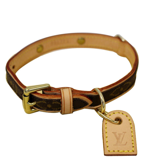 Louis Vuitton Baxter Dog Collar Monogram Bow X Small Brown in Canvas with  Gold-tone - US