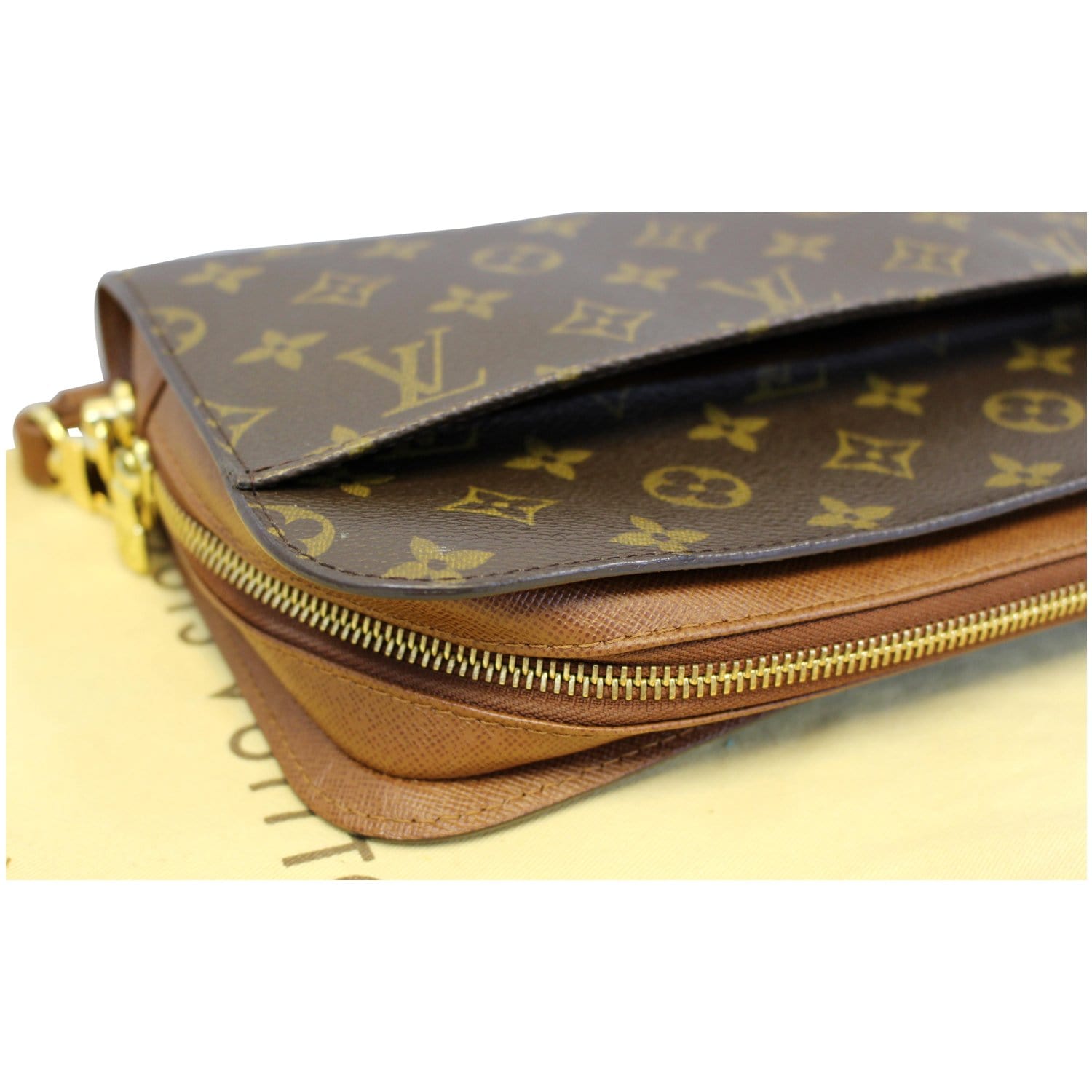 LOUIS VUITTON Orsay Monogram Canvas Clutch Bag Brown-US