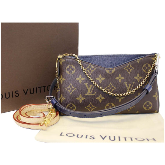 Louis Vuitton Pallas Clutch Crossbody Saffron Monogram Canvas HandBag