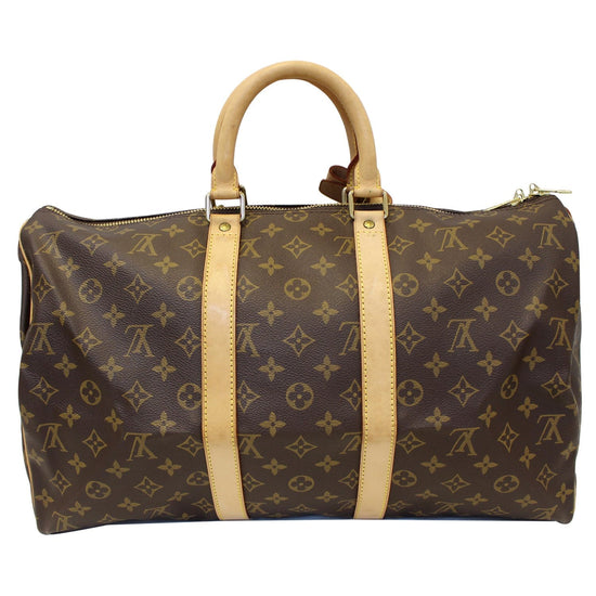 Louis+Vuitton+Keepall+Duffle+45+Brown+Canvas+Monogram for sale