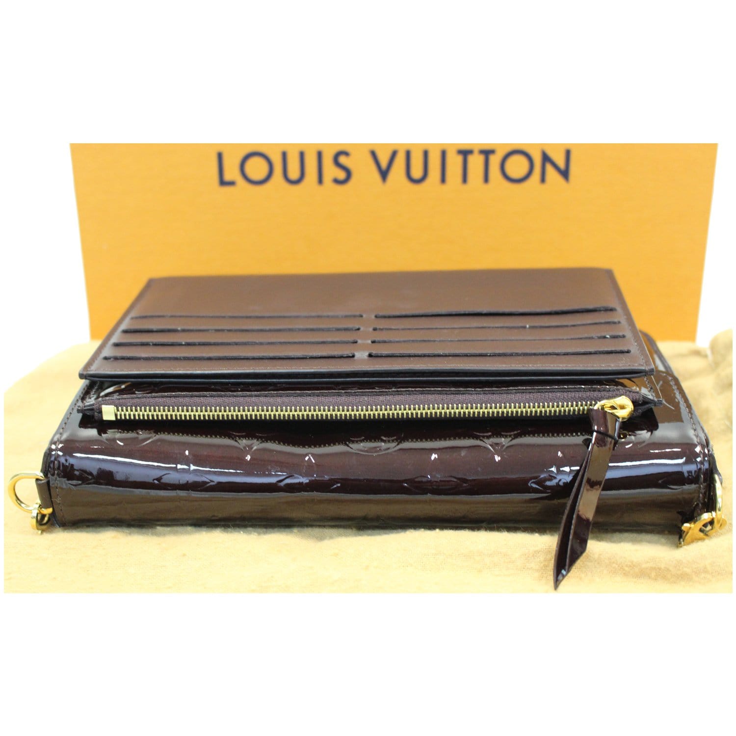 Louis Vuitton Orange Sunset Vernis Pochette Sobe Clutch Bag at 1stDibs