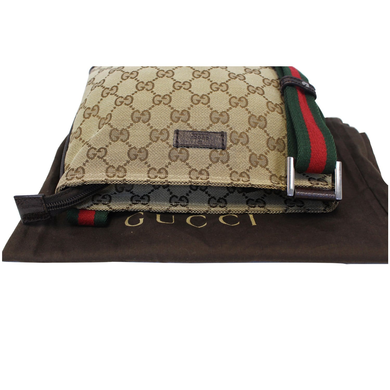 GUCCI GG Monogram Canvas Web Small Messenger Bag Beige 146309-US