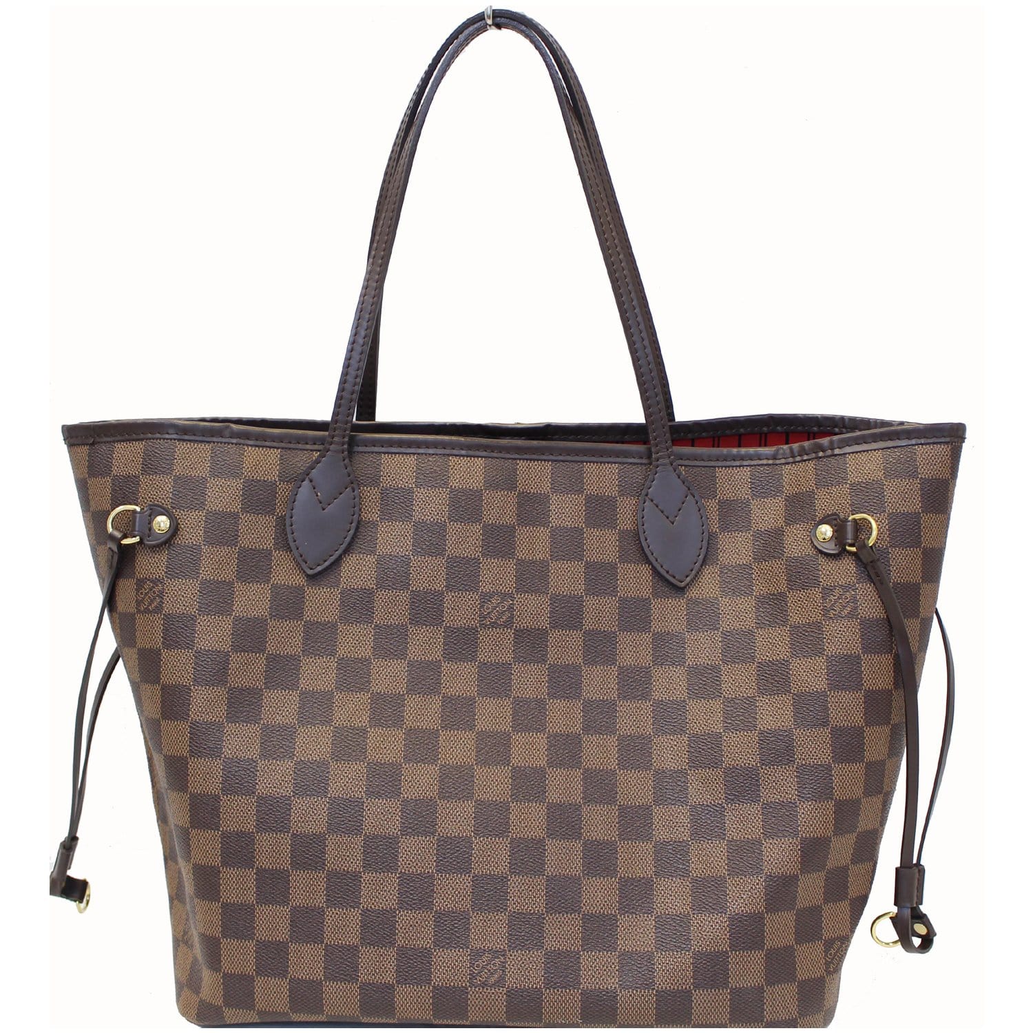 LOUIS VUITTON Neverfull MM Damier Ebene Shoulder Tote Bag Brown