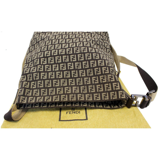 Fendi Zucchino Crossbody Bag - Brown Crossbody Bags, Handbags - FEN246425