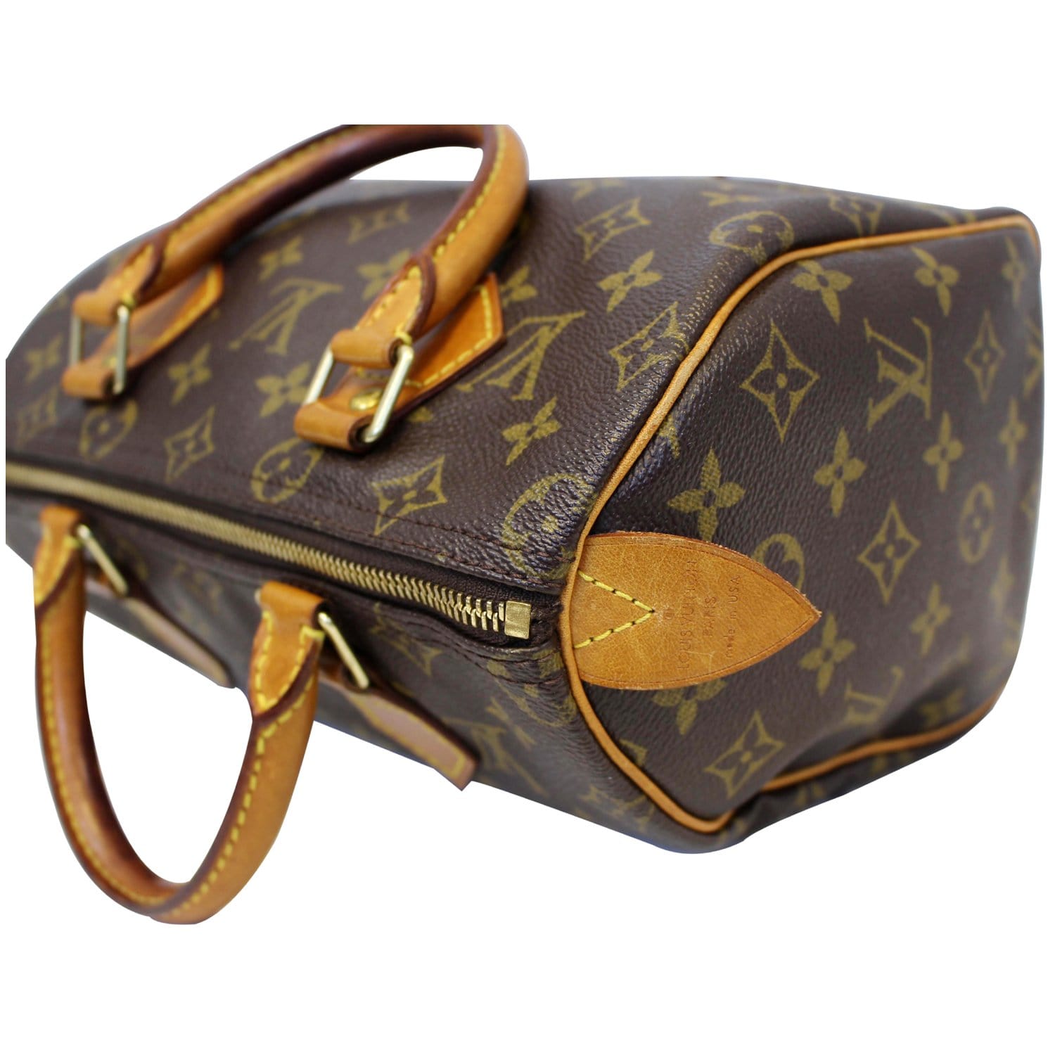 LOUIS VUITTON Speedy 25 Monogram Canvas Satchel Bag Brown-US