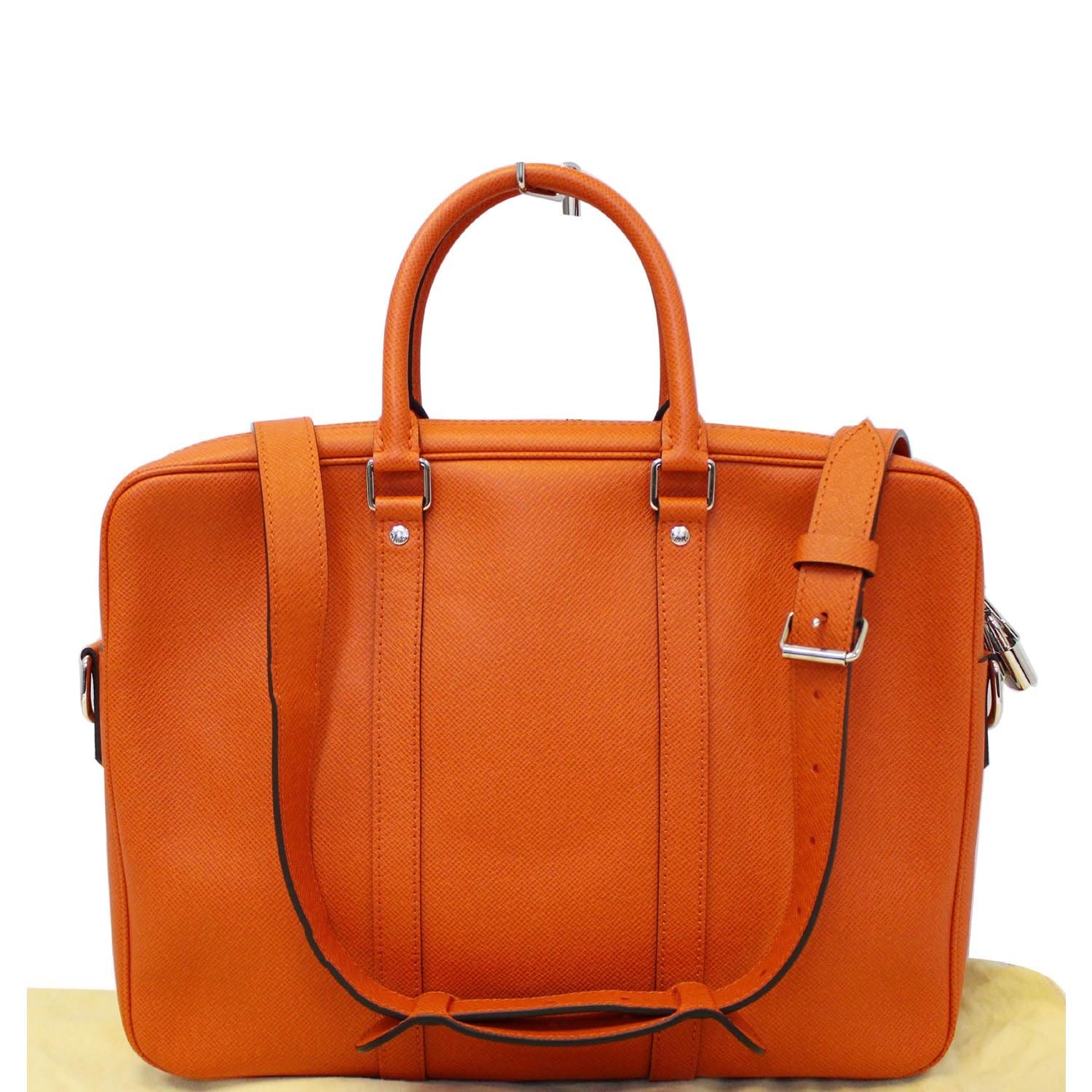 LOUIS VUITTON Porte-Documents Voyage PM Briefcase Taiga Leather Orange-US