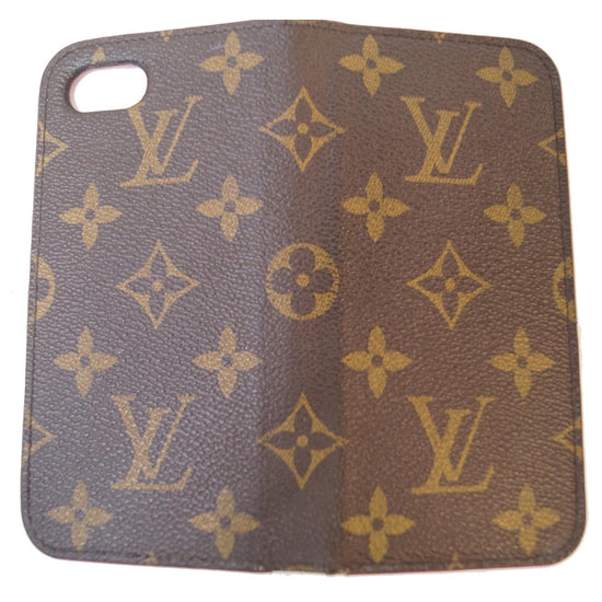 Authentic Louis Vuitton LV Monogram Folio iPhone 8+ Plus Brown Pink Phone  Case